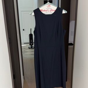 Theory Sleeveless Navy Midi Sheath Dress